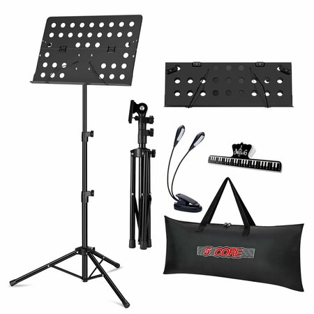 5 CORE 5 Core Sheet Music Stand - Heavy Duty Portable Foldable Music Note Holder - Height Adjustable Tripod MUS FLD HD ACC